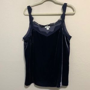 Sundance Hadley Velvet Lace Trim Tank Top
